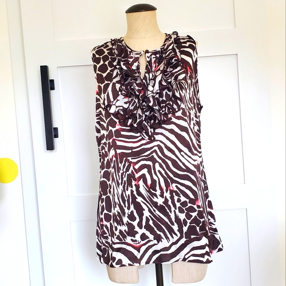 Pattern Ruffle Top